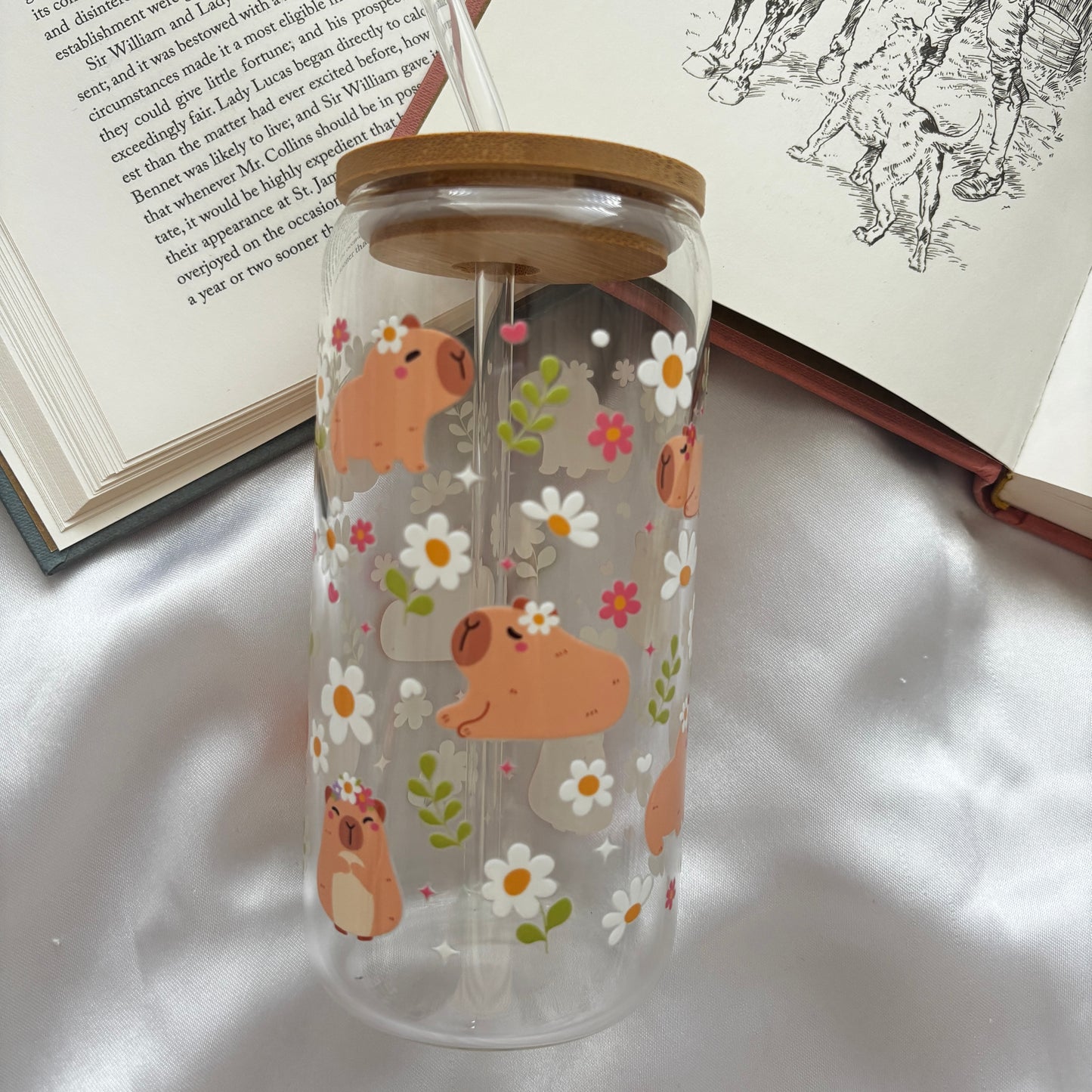 Capybara glass tumbler