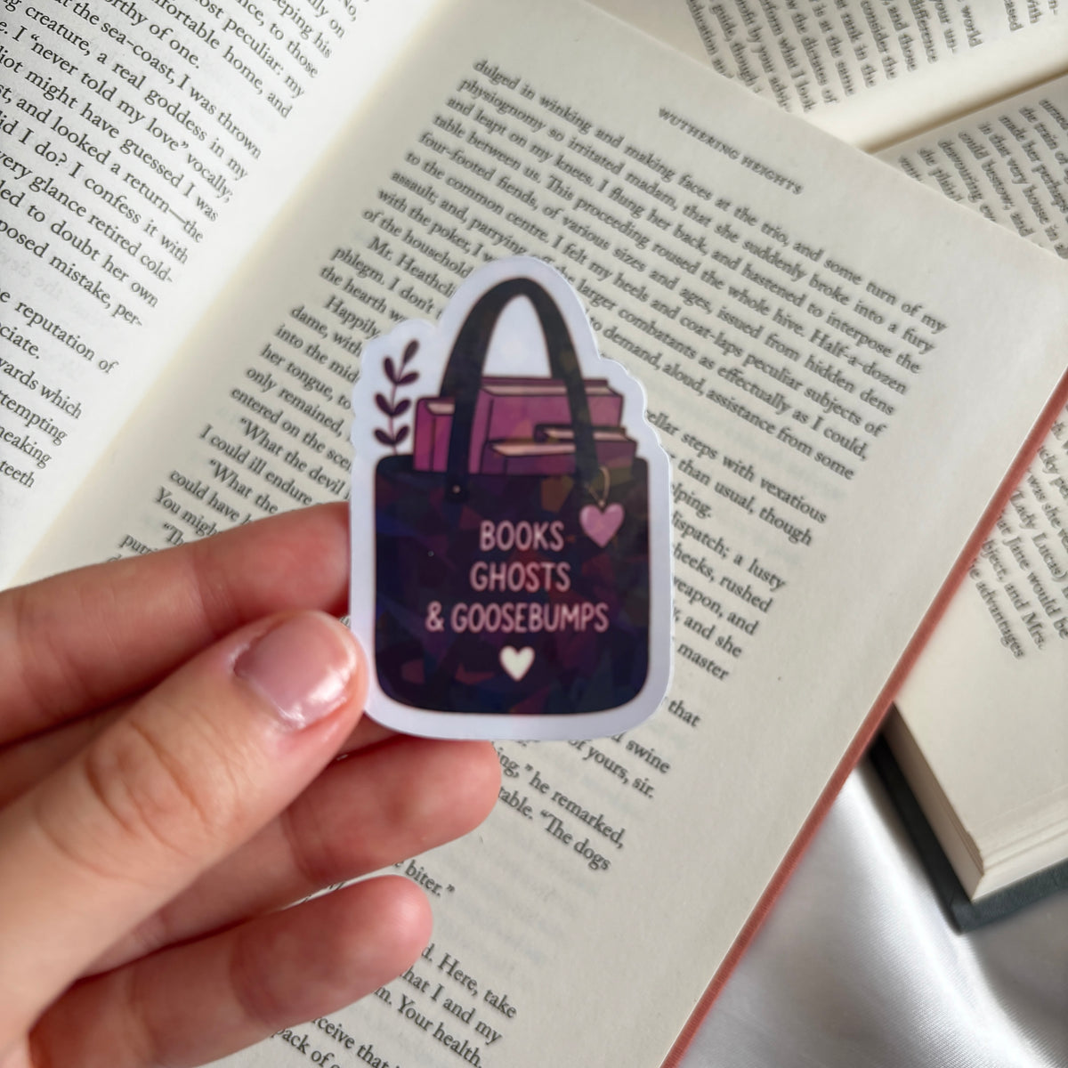 Books ghosts & goosebumps holographic sticker