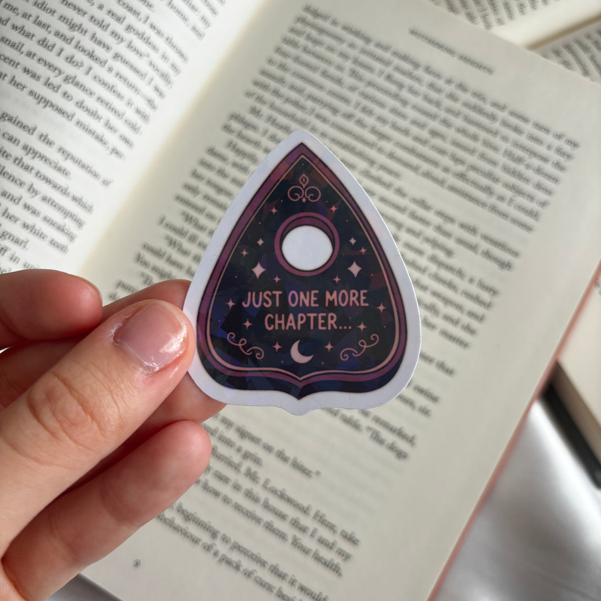 Just one more chapter holographic sticker