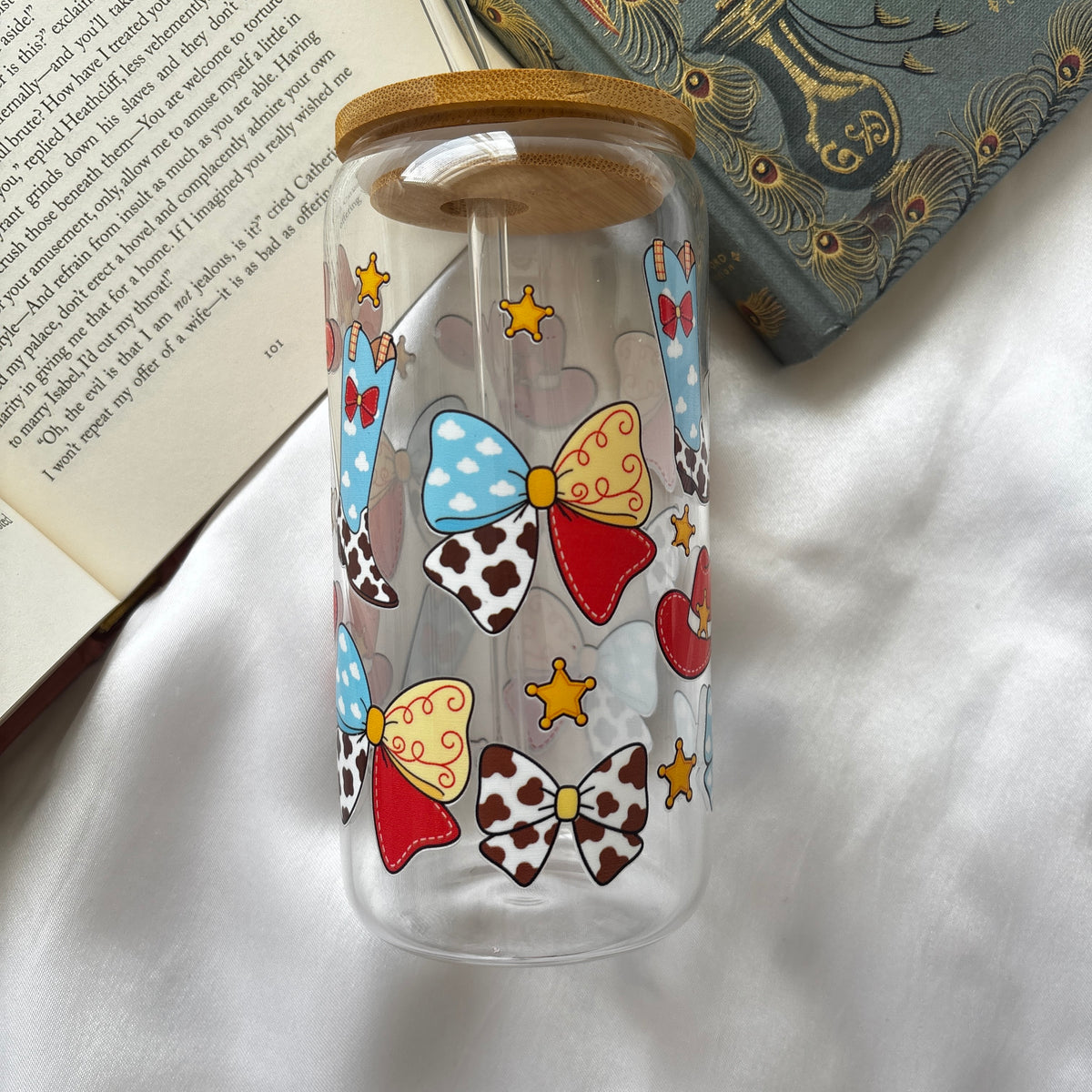 Cowgirl glass cup
