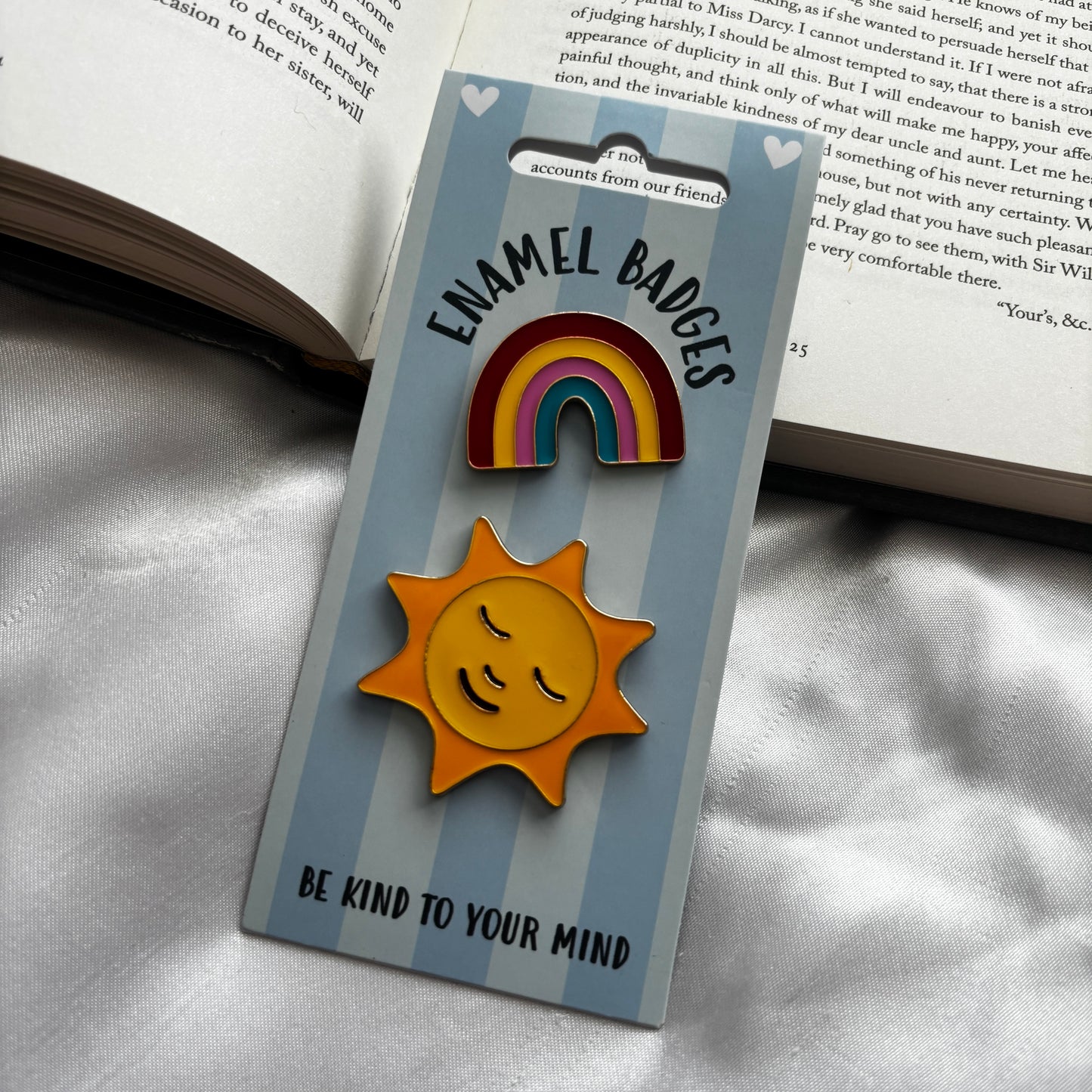 Sunshine and rainbows badge set