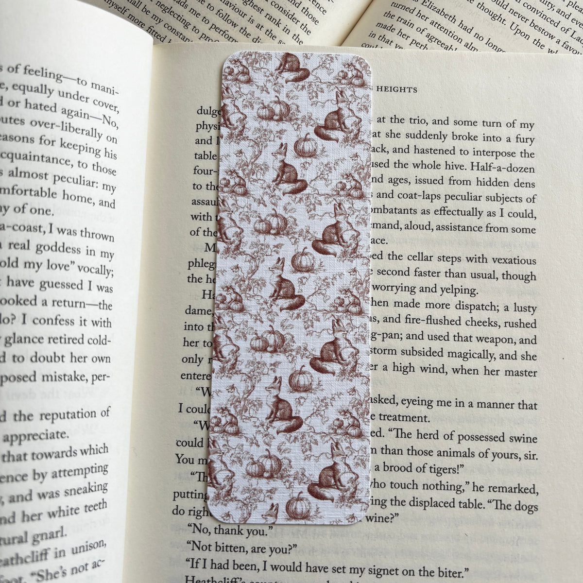 Fox linen bookmark