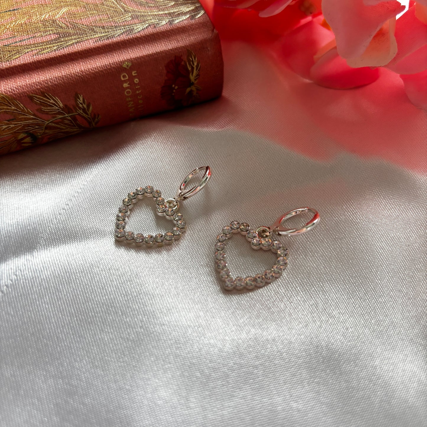 silver heart hoop earrings