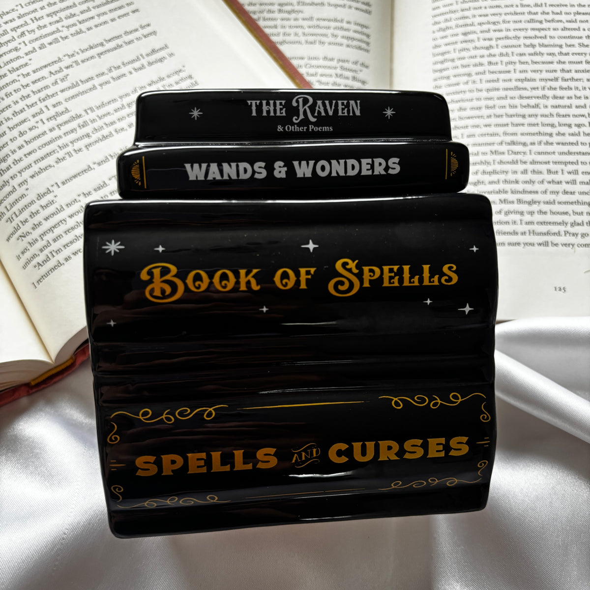 Book of spells ceramic oil burner and wax warmer