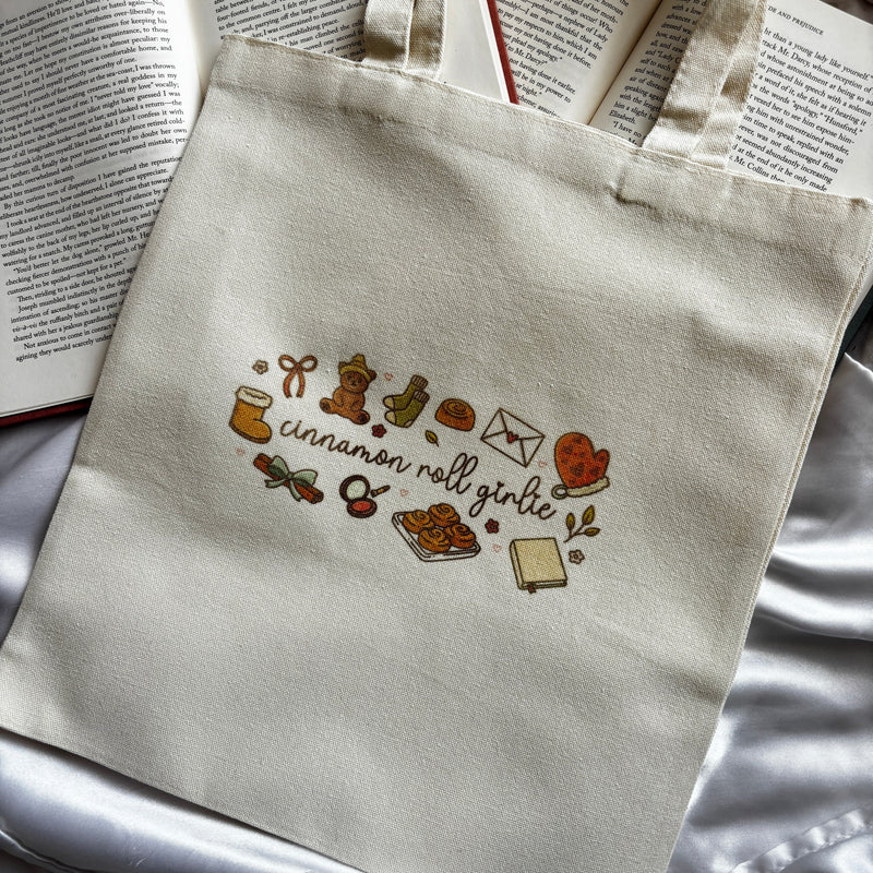 Cinnamon roll girlie tote bag