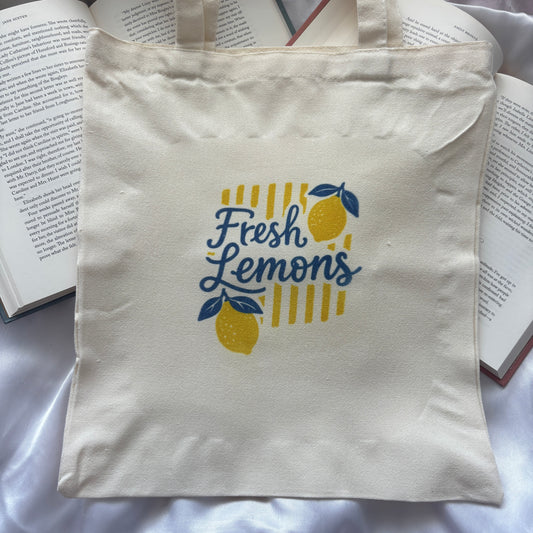 Fresh lemons tote bag