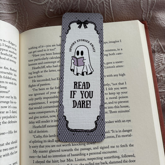Read if you dare linen bookmark
