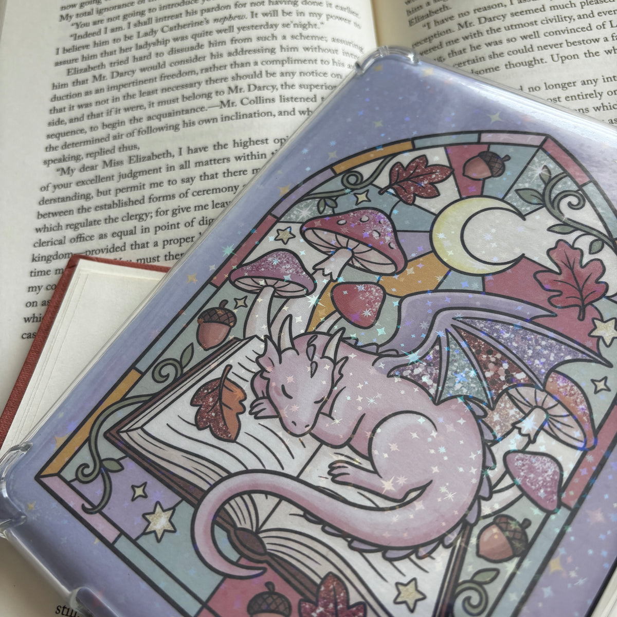 Sleepy dragon holographic kindle insert