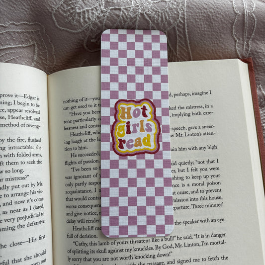 Hot girls read linen bookmark