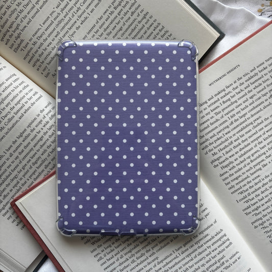 Purple polka dot linen kindle insert