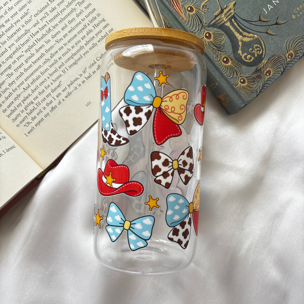 Cowgirl glass cup