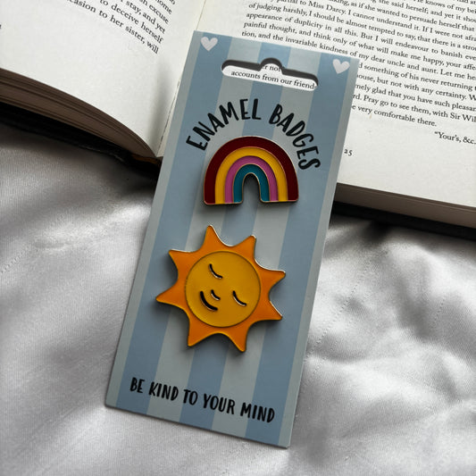 Sunshine and rainbows badge set