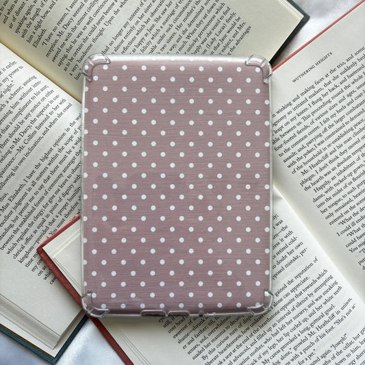 Brown polka dot linen kindle insert