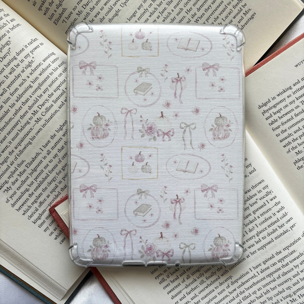 Pink pumpkin linen kindle insert