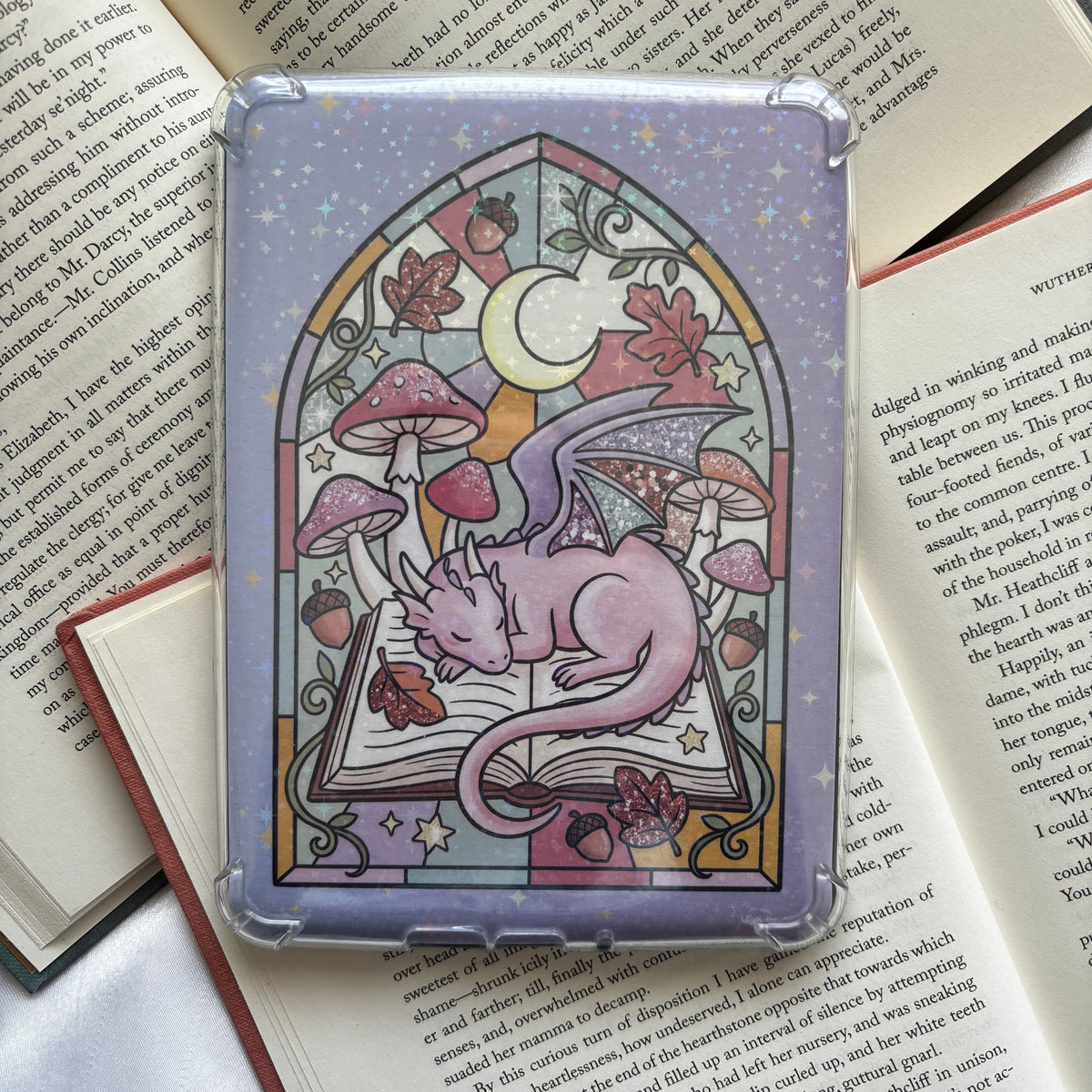 Sleepy dragon holographic kindle insert