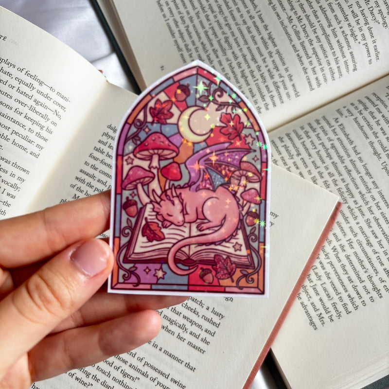 Sleepy dragon holographic sticker