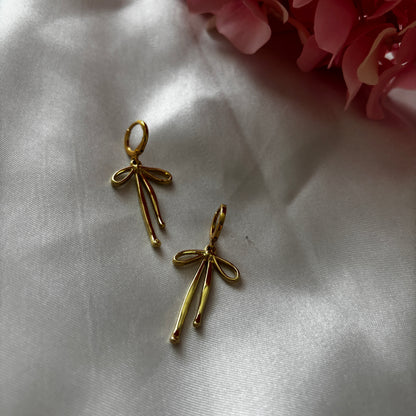 Grace bow hoop earrings