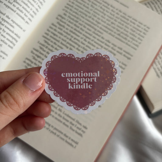 Emotional support kindle holographic sticker