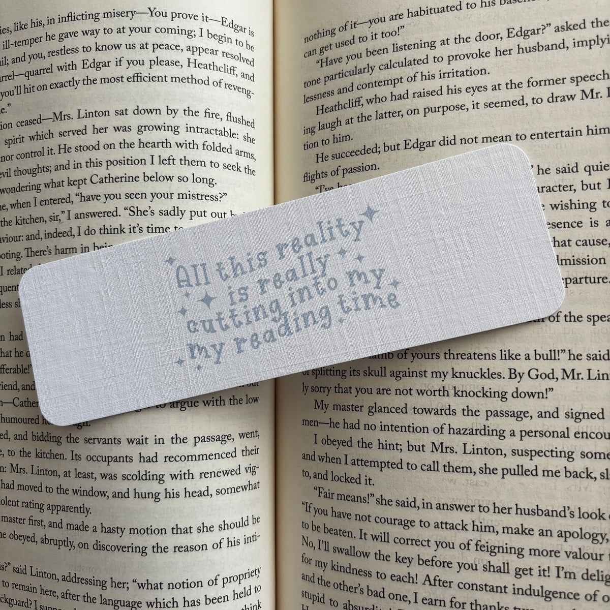 All this reality linen bookmark