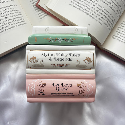 Book stack ceramic oil burner and wax warmer