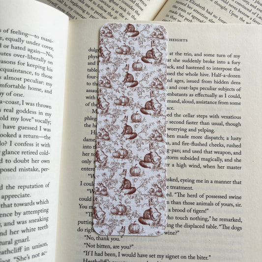 Fox linen bookmark