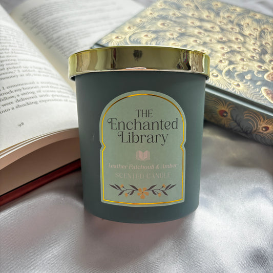 The enchanted library candle - leather, patchouli & amber